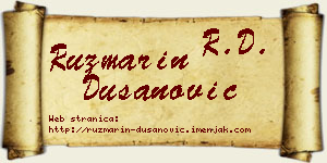Ruzmarin Dušanović vizit kartica